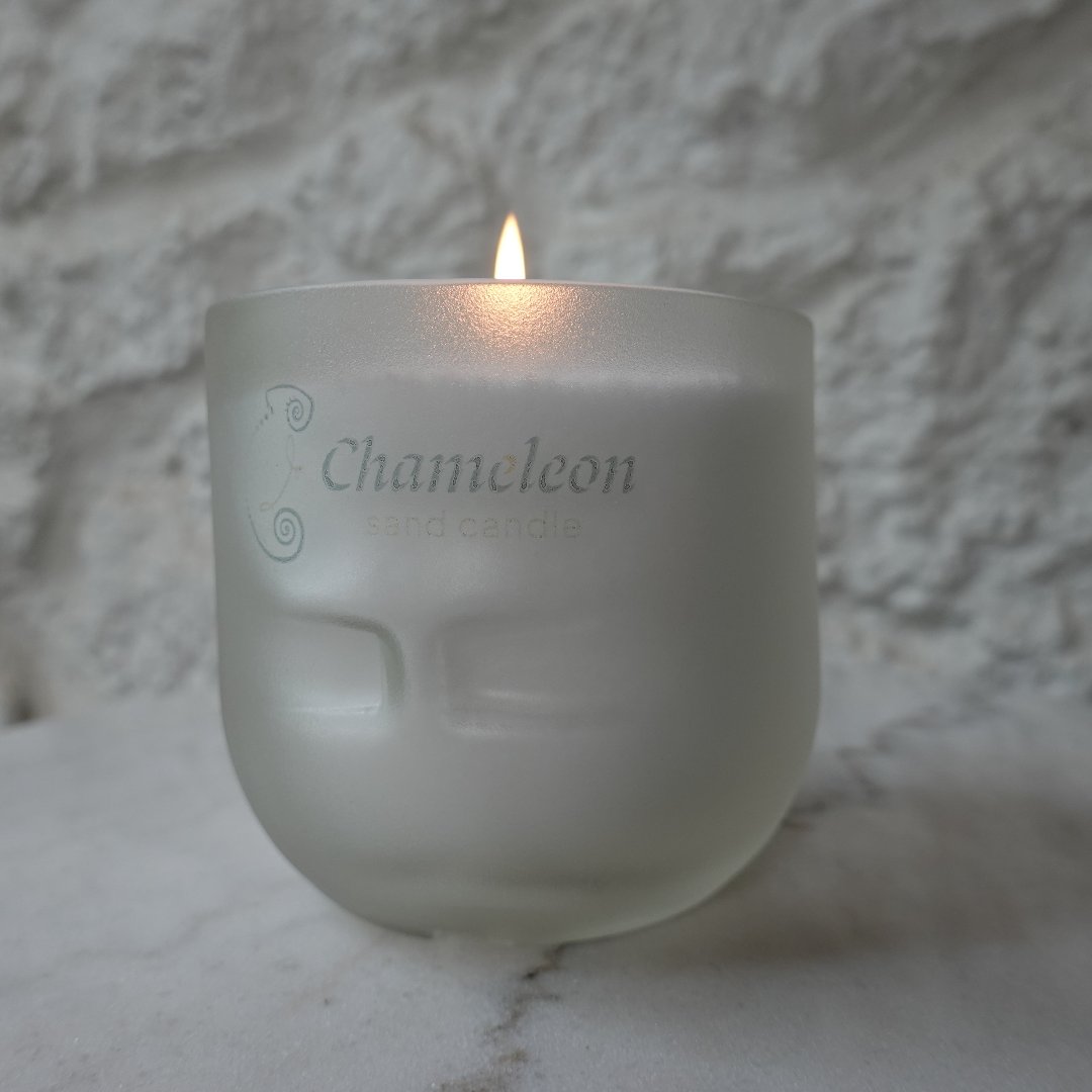 GLENROTHES - ReValued Glass vessel by glass artist Cindy Poole - Chameleon Sand Candle