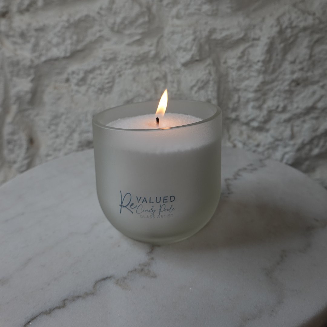 GLENROTHES - ReValued Glass vessel by glass artist Cindy Poole - Chameleon Sand Candle