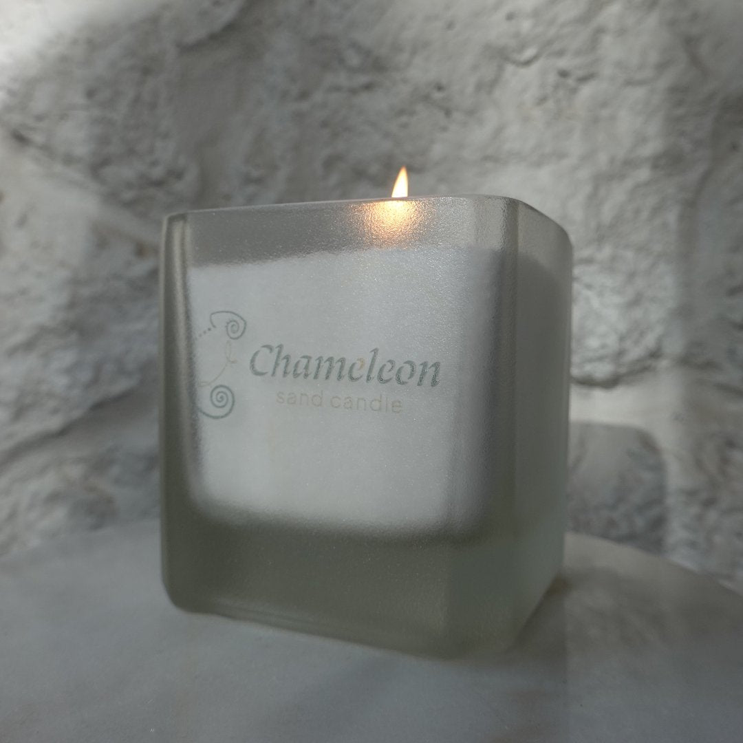 ANGOSTURA - ReValued Glass vessel by glass artist Cindy Poole - Chameleon Sand Candle