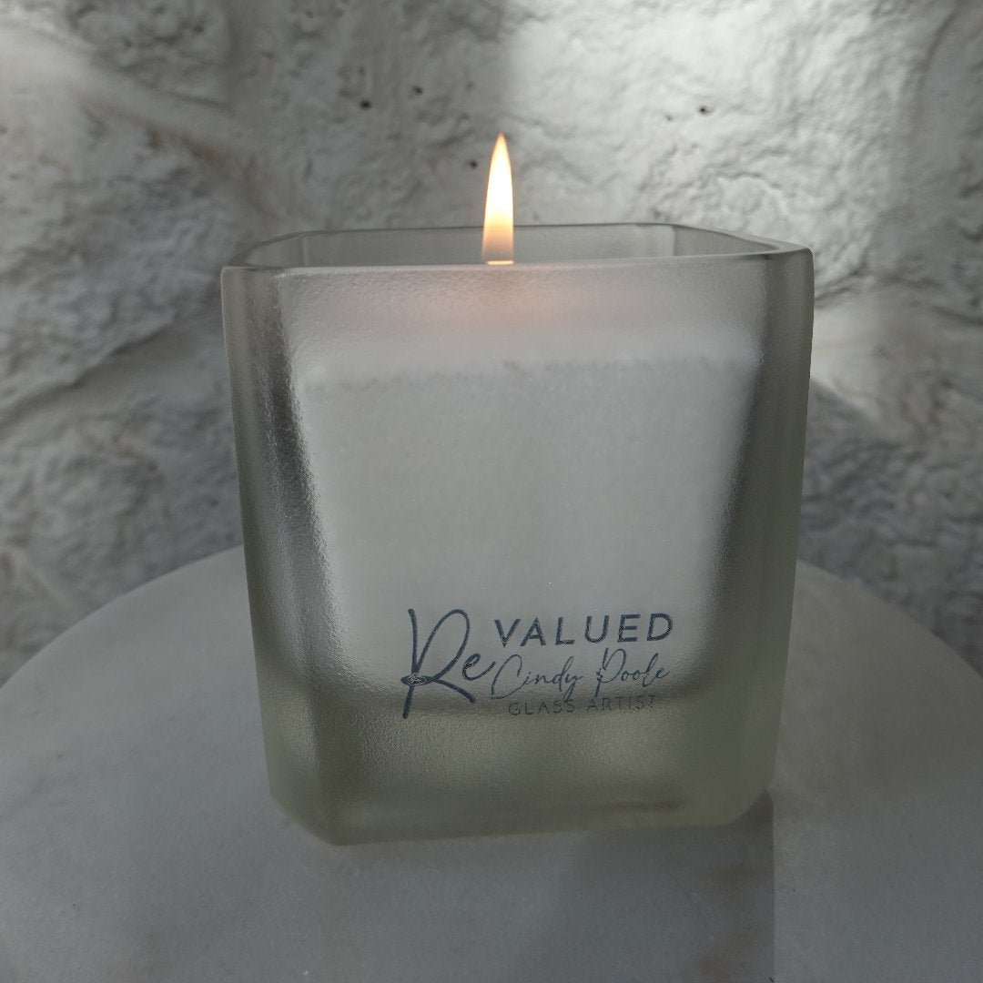 ANGOSTURA - ReValued Glass vessel by glass artist Cindy Poole - Chameleon Sand Candle